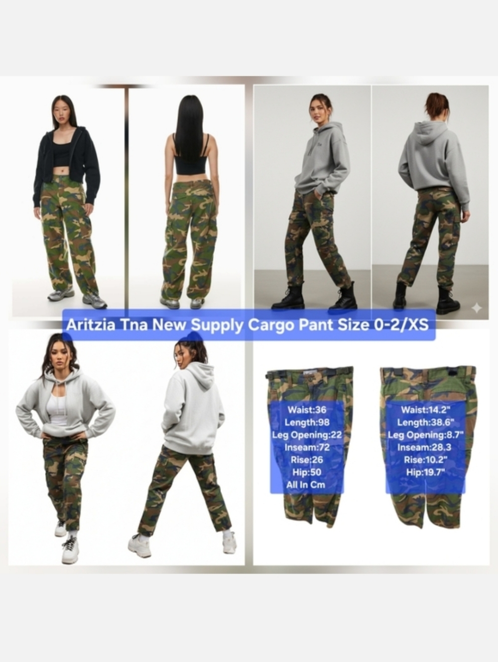 Aritzia TNA Supply Cargo Pant Size 0-2/XS